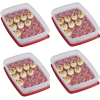4 Pack Egg Keeper Food Storage Container, Clear/Red, 1 Count
