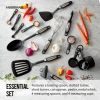 Professional 14-Piece Kitchen Tool and Gadget Kitchen Utensil Set in Black