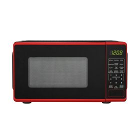 0.7 Cu ft Countertop Microwave Oven, 700 Watts, Red