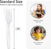 [300 Count] Clear Heavy Duty Plastic Forks, Disposable Plastic Forks, Fancy Plastic Cutlery, Elegant Disposable Forks, Plastic Utensils Set