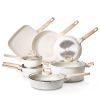 VEVOR 19 Piece Pots and Pans Set Nonstick, Granite Cookware Set, Induction Cookwares, Kitchen RV Cooking Sets with Frying, Sauce, Saute