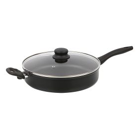4-Quart Non-Stick Jumbo Cooker with Glass Lid, Black