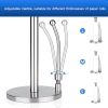 Paper Towel Holder Dispenser Standing with Weighted Base Spring Arm for Kitchen, Bathroom, Bedroom In Stainless Steel