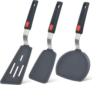 Silicone Spatula Turner Set of 3, Beijiyi 600°F Heat Resistant Cooking Spatulas for Nonstick Cookware
