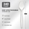 240 Count Extra Heavy Duty Clear Plastic Spoons