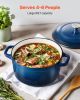 VEVOR Enameled Cast Iron Dutch Oven, 6 Quart Pot with Lid and Dual Handles, Heavy-Duty Durable Cookware Pan, Oven Induction Compatible up to 500 F
