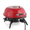 Electric Countertop BBQ Grill, Portable Double Layer Indoor/Outdoor Electric Grill for Indoor & Outdoor Use, 1600W, Red