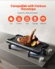 VEVOR Reversible Grill/Griddle, 20x10 inch Pre-Seasoned Cast Iron Griddle, Portable Rectangular Pan with Handle