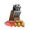Kitchen Cutlery Set(15 Piece) with Knife Block for Home Cooking