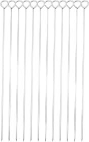 12 Inch Barbecue Skewers, Stainless Steel BBQ Skewers, Shish Kebab Kabob Skewers 12Pcs