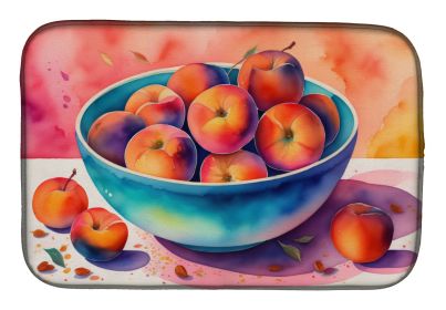 Colorful Peaches Dish Drying Mat Absorbent Dish Drying Mat Pad for Kitchen Counter Dish Drainer Mat for Countertop, 14 x 21", Multicolor