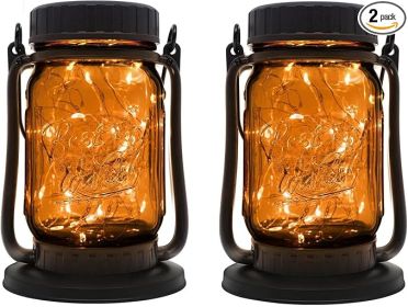 Mason Jar Lights  Solar Lantern Outdoor Waterproof Hanging Solar Lights