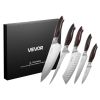 VEVOR Kitchen Knife Set, 5 Piece High Carbon Stainless Steel Sharp Knife Set, Durable and Rust-Resistant