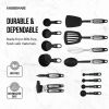 Professional 14-Piece Kitchen Tool and Gadget Kitchen Utensil Set in Black