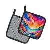 Colorful Amaranths Pair of Pot Holders Kitchen Heat Resistant Pot Holders Sets Oven Hot Pads for Cooking Baking BBQ, 7 1/2 x 7 1/2