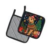 Lakeland Terrier Christmas Pair of Pot Holders Kitchen Heat Resistant Pot Holders Sets Oven Hot Pads for Cooking Baking BBQ, 7 1/2 x 7 1/2