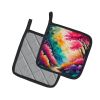 Colorful Azaleas Pair of Pot Holders Kitchen Heat Resistant Pot Holders Sets Oven Hot Pads for Cooking Baking BBQ, 7 1/2 x 7 1/2