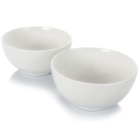 Gibson Home 2 Piece Ceramic All-Purpose Round Bowl Set in White (size: 7 Inch)