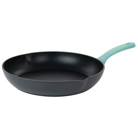 Oster Rigby 9.5 Inch Aluminum Nonstick Frying Pan with Pouring Spouts (Color: Blue)