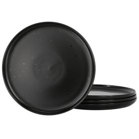 Our Table Landon 4 Piece 8.4 Inch Round Stoneware Salad Plate Set (Color: Pepper)