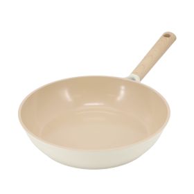 Gibson Elite Folkstone Ceramic Nonstick Cast Aluminum Frypan in Beige (size: 10 Inch)