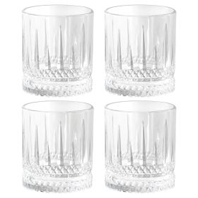 Gibson Home 4 Piece 13 Ounce Double Old-Fashioned Glass Set (Option: Iceberg Embossed)