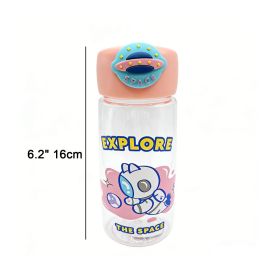 Astronaut Cat Plastic Bottle 400ml (Color: Pink)