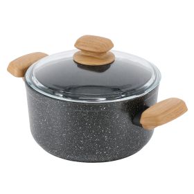 Korkmaz Montana 2 Piece  Aluminum Nonstick Casserole Dish with Lid and Faux Wood Handles (size: 5 Liter)