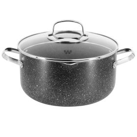 Korkmaz Galaksi Non Stick Casserole with Lid in Black (size: 10 Inch 6.5 Liter)