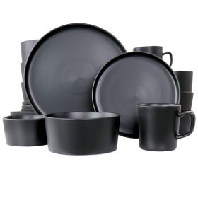 Elama Luxmatte 20 Piece Dinnerware Set (Color: Black)