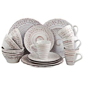Elama Malibu Sands 16-Piece Dinnerware Set (Color: Shell)