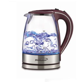 Brentwood 1.7-Liter Tempered Glass Tea Kettle (Color: Purple)