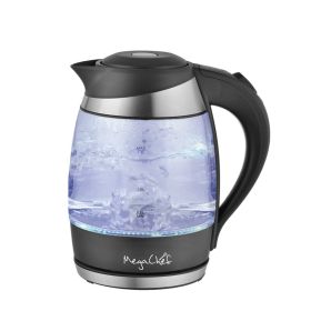 MegaChef 1.8Lt. Electric Tea Kettle (Color: Glass And Stainless Steel)