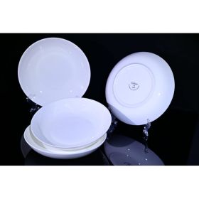 Lily Bone China Dinnerware Set, 4 Pieces,  Pasta White, Salad, Fruit Plate (size: 8 Inch)