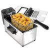 3L Deep Fryer with Basket, 1700W Electric Deep Fryer with Time & Temperature Control for Home Use, Removable Basket