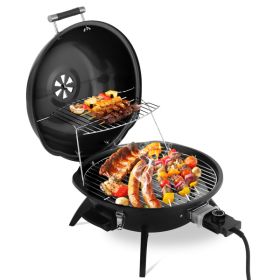 Electric Countertop BBQ Grill, Portable Double Layer Indoor/Outdoor Electric Grill for Indoor & Outdoor Use, 1600W (Color: Black)