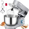 VEVOR Stand Mixer, 660W Electric Dough Mixer with 6 Speeds LCD Screen Timing, Tilt-Head Food Mixer Stainless Steel Bowl, Dough Hook