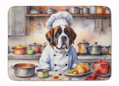 The Chef Memory Foam Kitchen Mat Machine Washable Anti-Fatigue Mat Cushion Comfort Bath Mat or Kitchen Rug (Option: Saint Bernard)