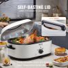 VEVOR Electric Roaster Oven, Turkey Roaster Oven with Self-Basting Lid, 1450W Roaster Oven with Defrost & Warm Function, Adjustable Temp