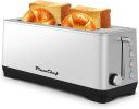 4-Slice Toaster, Extra Wide Long Slot Toaster, 6 Browning Settings, Bagel/Defrost/Reheat Functions, Removable Crumb Tray