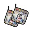 The Chef Pair of Pot Holders Kitchen Heat Resistant Pot Holders Sets Oven Hot Pads for Cooking Baking BBQ, 7 1/2 x 7 1/2