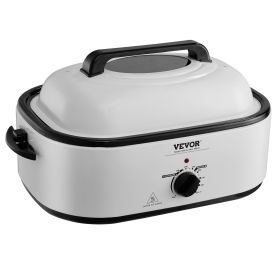 VEVOR Electric Roaster Oven, Turkey Roaster Oven with Self-Basting Lid, 1450W Roaster Oven with Defrost & Warm Function, Adjustable Temp (size: 22 Qt)