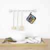 French Bulldog Hippie Dawg Pair of Pot Holders Kitchen Heat Resistant Pot Holders Sets Oven Hot Pads for Cooking Baking BBQ, 7 1/2 x 7 1/2
