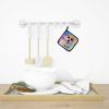Great Pyrenees Hippie Dawg Pair of Pot Holders Kitchen Heat Resistant Pot Holders Sets Oven Hot Pads for Cooking Baking BBQ, 7 1/2 x 7 1/2